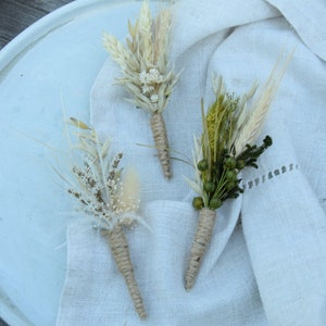 Rustic wedding buttonhole, Woodland dried boutonniere, Vintage or country wedding, Dried Flower Grooms Buttonhole image 7