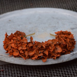 Autumn, orange hydrangea headband, hydrangea headband, Christmas headband made of dried flowers