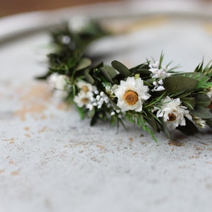 Kopf Kranz, Hochzeit Stirnband, Rustikaler Kranz, Trockenblumen Stirnband, Volkshochzeit, Rustikale Hochzeit Bild 7