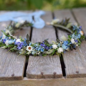 Wiesenblumen-Haarkrone, Folk-Hochzeits-Blumenkrone, bunte Hochzeits-Haarkrone, Blumenkrone für die Braut