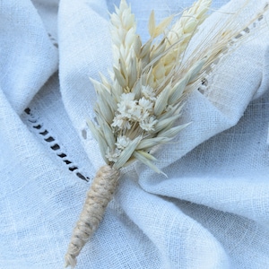 Rustic wedding buttonhole, Woodland dried boutonniere, Vintage or country wedding, Dried Flower Grooms Buttonhole image 1