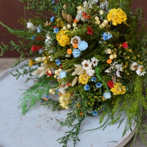 Colorful Bridal Bouquet, Dried Flower Wedding Bouquet, Bridesmaid Bouquet, Rustic Wedding, Wildflower Bouquet