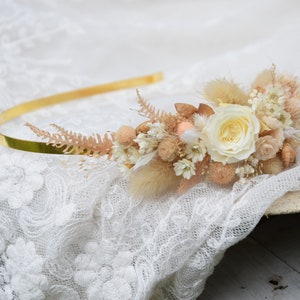 Boho Head wreath, Wedding headband, Rustic wreath, dried flowers headband, Folk wedding, Rustic wedding