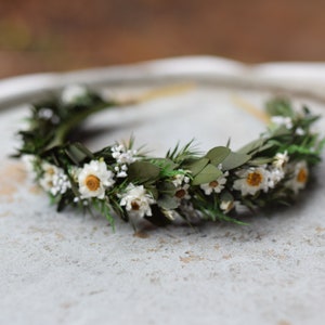 Kopf Kranz, Hochzeit Stirnband, Rustikaler Kranz, Trockenblumen Stirnband, Volkshochzeit, Rustikale Hochzeit Bild 1