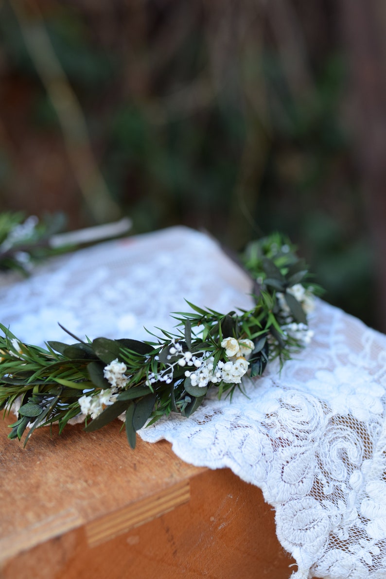 Hoofd krans, bruiloft hoofdband, rustieke krans, gedroogde bloemen hoofdband, folk bruiloft, rustieke bruiloft afbeelding 4