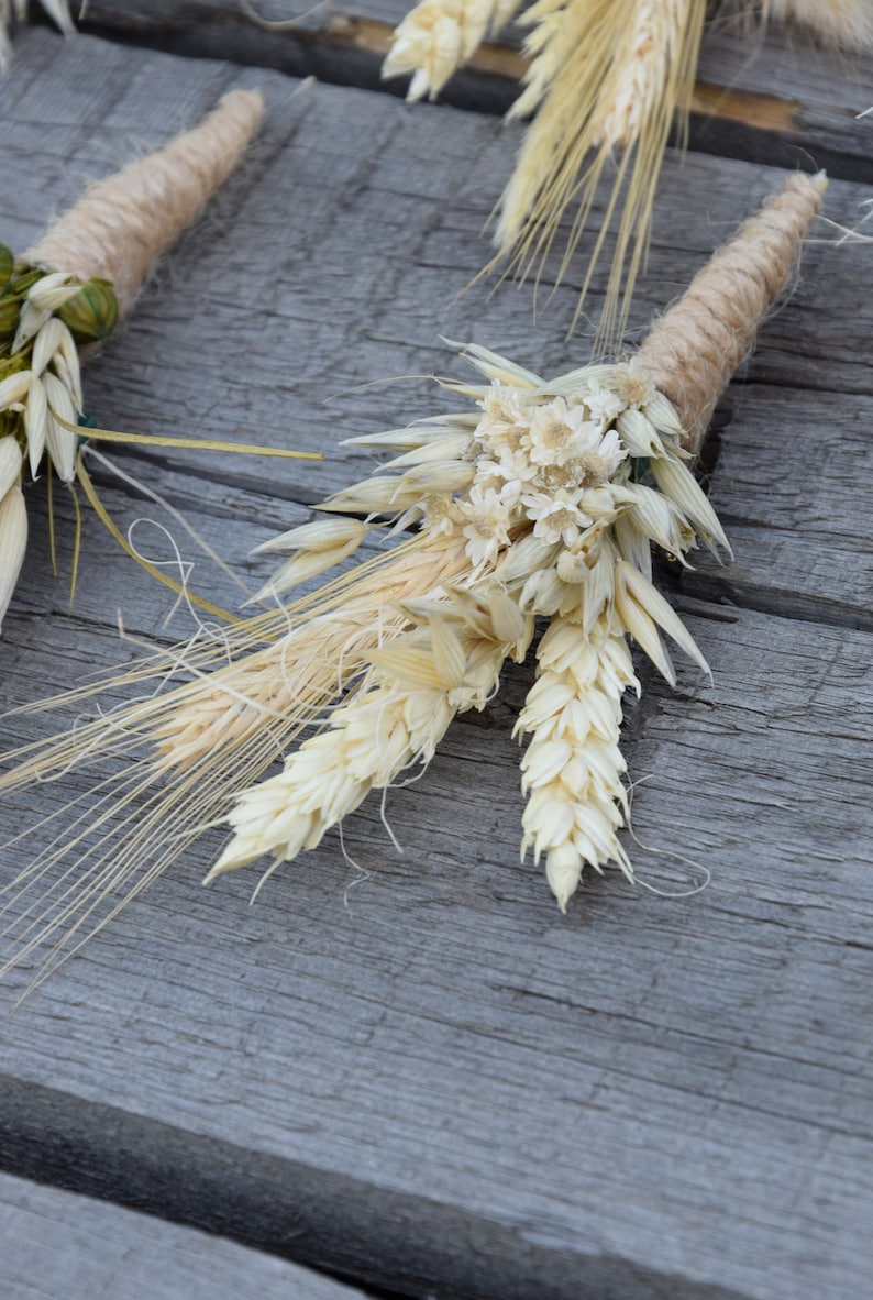 Rustic wedding buttonhole, Woodland dried boutonniere, Vintage or country wedding, Dried Flower Grooms Buttonhole image 4