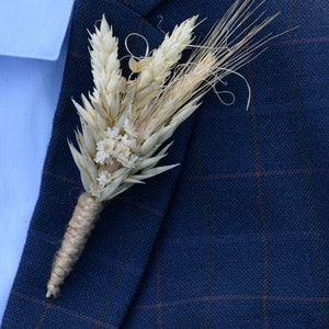 Rustic wedding buttonhole, Woodland dried boutonniere, Vintage or country wedding, Dried Flower Grooms Buttonhole image 6