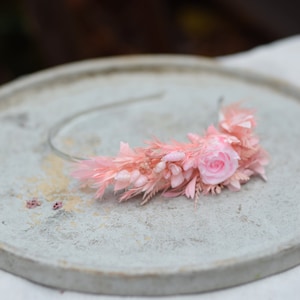 Romantic, pastel headband, Pastel head wreath made of dried flowers, Pastel wedding