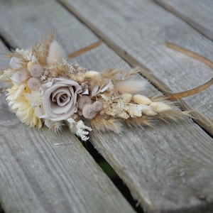 Boho Head wreath, Wedding headband, Rustic wreath, dried flowers headband, Folk wedding, Rustic wedding