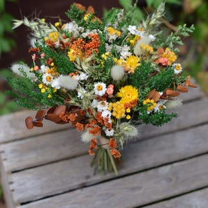 Colorful Bridal Bouquet, Dried Flower Wedding Bouquet, Bridesmaid Bouquet, Rustic Wedding, Wildflower Bouquet