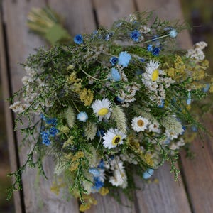 Colorful Bridal Bouquet, Dried Flower Wedding Bouquet, Bridesmaid Bouquet, Rustic Wedding, Wildflower Bouquet