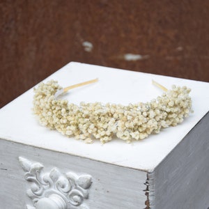 Communion flower crown, wedding headband made of nature, white gypsophila, rustic wreath, headband made of dried flowers
