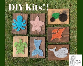 DIY string art kit| String Art Tutorial| Kid Craft Kit| Tractor String Art| Sea String Art| Turtle String Art| Dinosaur string art| Nail Art