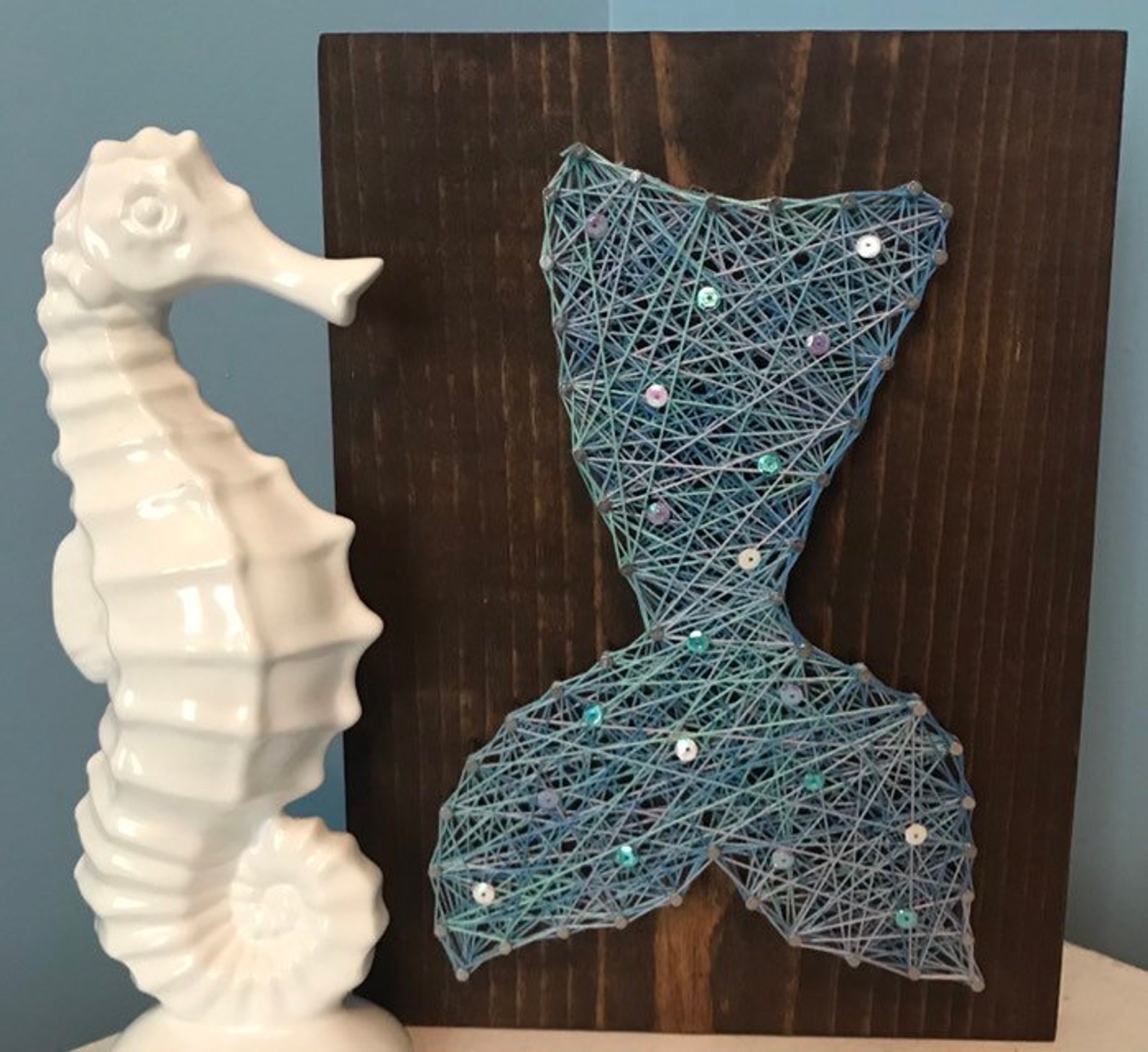 Mermaid String Art Mermaid Tail Mermaid Art Mermaid Decor | Etsy