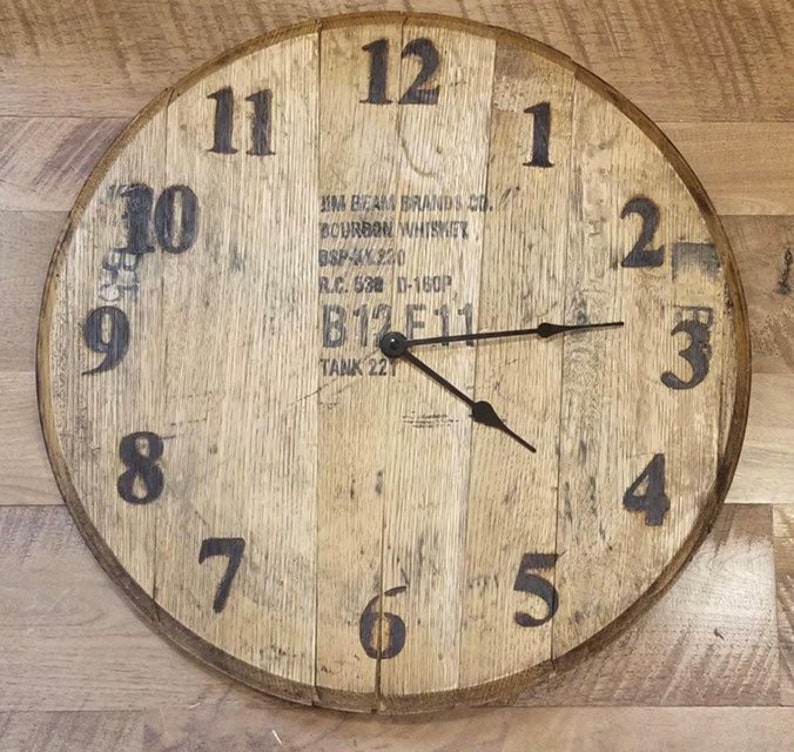 Kentucky Bourbon Gift Bourbon Barrel Clock Bourbon Barrel gift Barrel head decor Whiskey barrel clock Whiskey barrel gift|