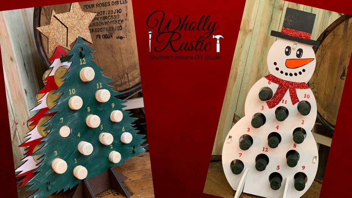 Wine Advent Calendars DIY Tipsy Trees Snowman Wine Holder Etsy