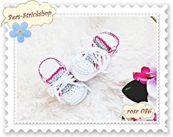 1 pair of baby shoes, 0-3 months, foot length 9 cm, made of Oeko-Tex 100 cotton, gift for a birth