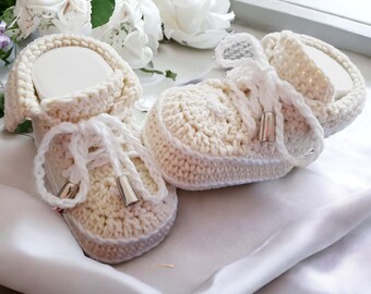 Baby shoes, crawling shoes, foot length 9 cm, made of Oeko-Tex 100 cotton, gift for a birth, baby shower