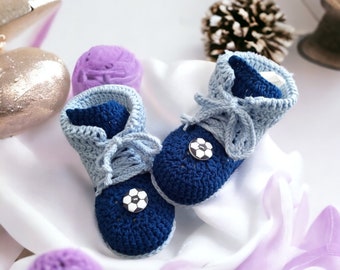 Baby shoes, crawling shoes, foot length 12 cm, made of cotton Oeko-Tex 100, gift for birth, baby shower