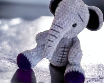 Elefant 30cm, Kuscheltier, aus Chenillegarn von gründl Fanny Öko-Tex Standart 100, Geschenk zur Einschulung, Babygeschenke