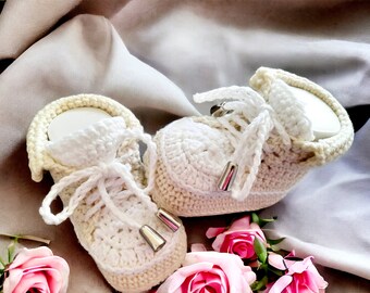 Baby shoes, crawling shoes, foot length 9 cm, made of Oeko-Tex 100 cotton, gift for a birth, baby shower