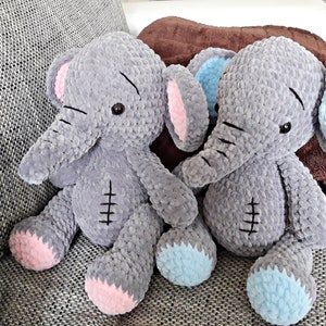 Elephant 30 cm, cuddly toy, made of chenille yarn from Gründl Fanny Öko-Tex Standard 100, gift for starting school, baby gifts image 10