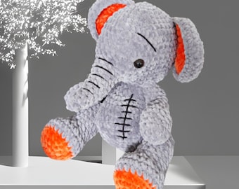 Elephant 30 cm, cuddly toy, made of chenille yarn from Gründl Fanny Öko-Tex Standard 100, gift for a birth, baby gifts, baby shower