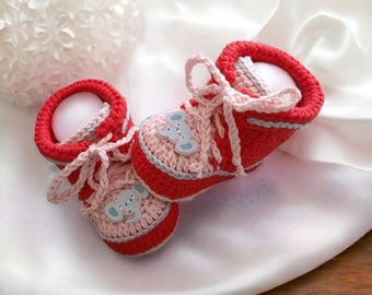 Baby shoes, crawling shoes, foot length 9 cm, made of Oeko-Tex 100 cotton, gift for a birth, baby shower