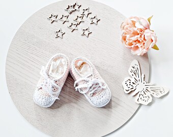 1 pair of baby shoes, 0-3 months, foot length 9 cm, made of cotton Oeko-Tex 100, gift for birth