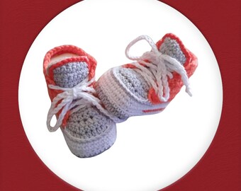 1 pair of baby shoes, 0-3 months, foot length 9 cm, made of Oeko-Tex 100 cotton, gift for a birth