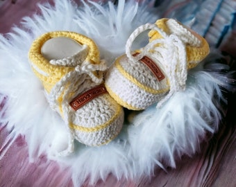 Baby shoes, crawling shoes, foot length 9 cm, made of Oeko-Tex 100 cotton, gift for a birth, baby shower