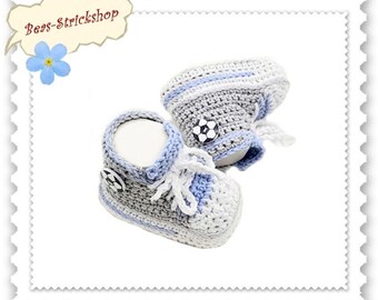 1 pair of baby shoes, 0-3 months, foot length 9 cm, made of cotton Oeko-Tex 100, gift for birth