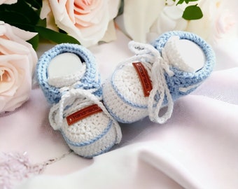 Baby shoes, crawling shoes, foot length 9 cm, made of Oeko-Tex 100 cotton, gift for a birth, baby shower