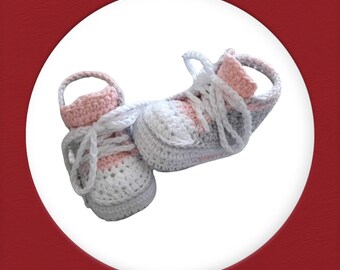 1 pair of baby shoes, 0-3 months, foot length 9 cm, made of Oeko-Tex 100 cotton, gift for a birth