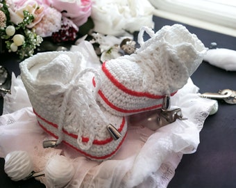 Baby shoes, crawling shoes, foot length 9 cm, made of Oeko-Tex 100 cotton, gift for a birth, baby shower