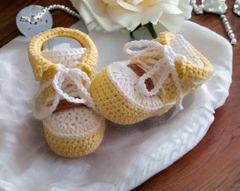 Baby shoes, crawling shoes, foot length 9 cm, made of Oeko-Tex 100 cotton, gift for a birth, baby shower