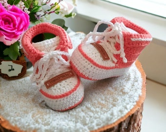 Baby shoes, crawling shoes, foot length 9 cm, made of Oeko-Tex 100 cotton, gift for a birth, baby shower