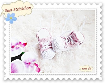 1 pair of baby shoes, 0-3 months, foot length 9 cm, made of cotton Oeko-Tex 100, gift for birth