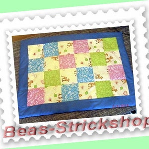Crawling blanket, play blanket, baby blankets, bedspread, cuddly blanket, checkered, handmade image 2