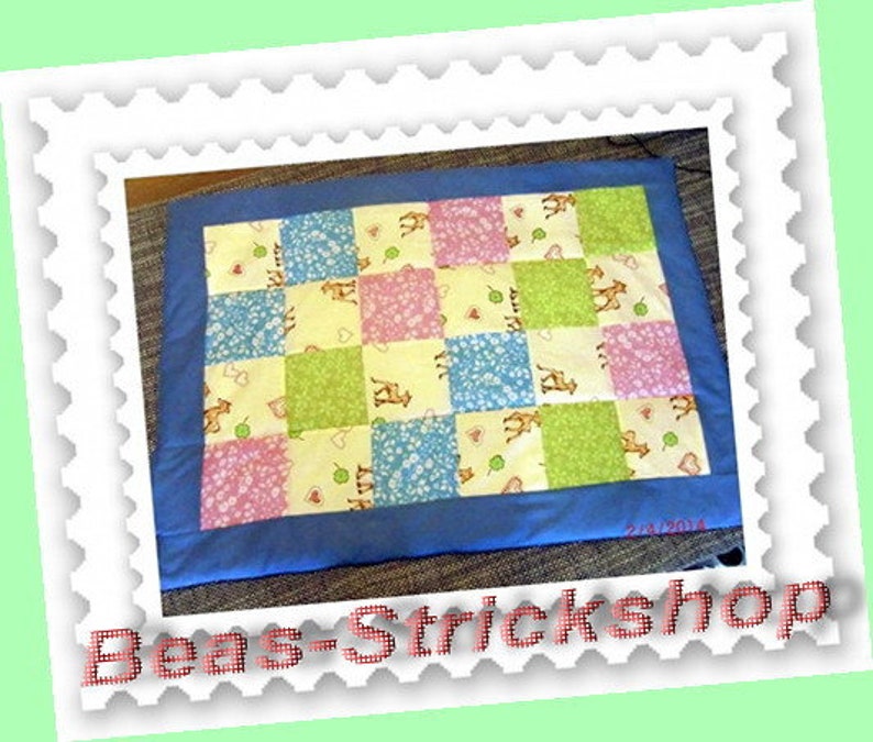 Crawling blanket, play blanket, baby blankets, bedspread, cuddly blanket, checkered, handmade image 2