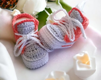 1 pair of baby shoes, 0-3 months, foot length 9 cm, made of Oeko-Tex 100 cotton, gift for a birth