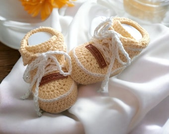 Baby shoes, crawling shoes, foot length 9 cm, made of Oeko-Tex 100 cotton, gift for a birth, baby shower