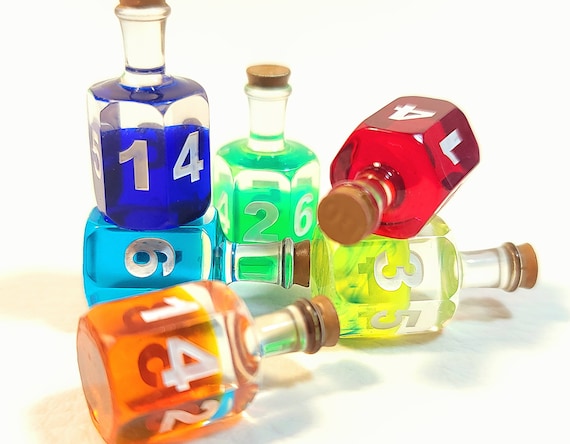 Potion Bottle Dice Set: 6 D6 for D&D, TTRPG