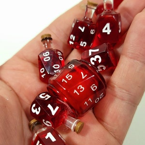 Coloured 7 Potion Dice Set for RPG tabletop Games like Dungeons and Dragons D6 D20 Alchemist Bottle image 10