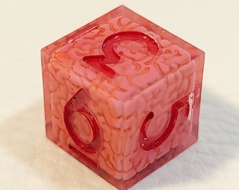 D6 Brainy Dice-Dice With Brain Inside-4 D6-6 D6-TtRPG Dice Set Handmade Exclusive