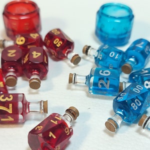 Set of 7 Potion Bottles DnD Dice for Tabletop Games TtRPG  Sharpedge Handmade