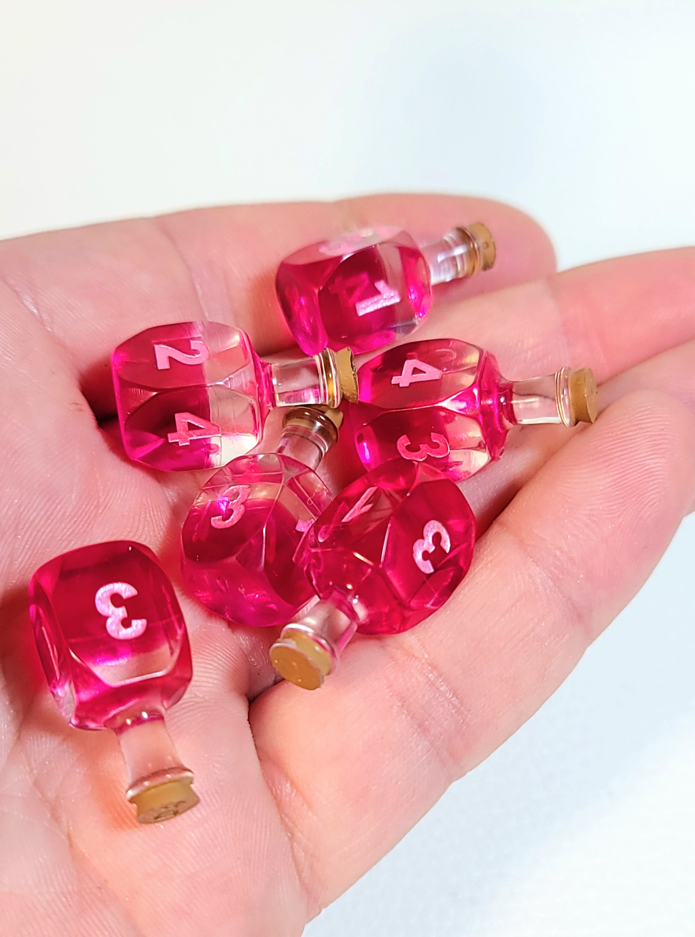 4D4 or 6D4 Potion Bottles Dice Set for Games Like Dnd Ttrpg Love Potion ...
