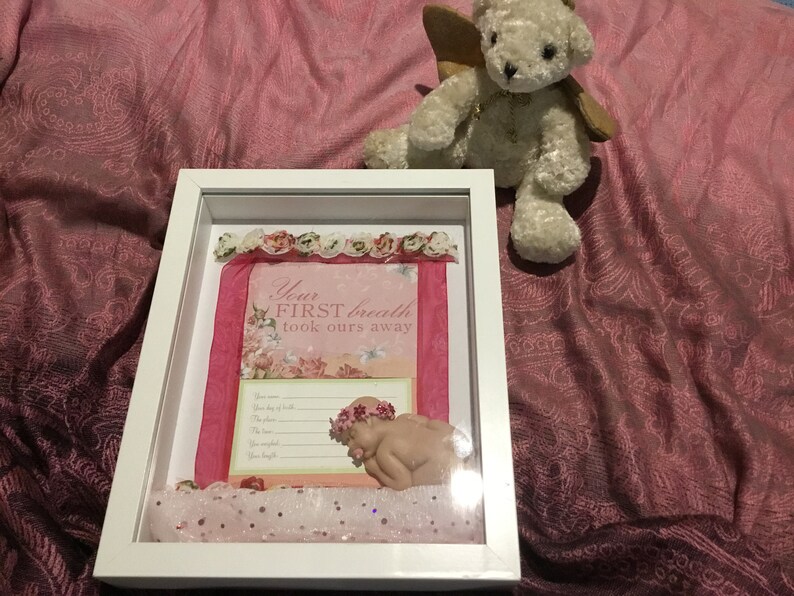 Shadow box baby girl Etsy