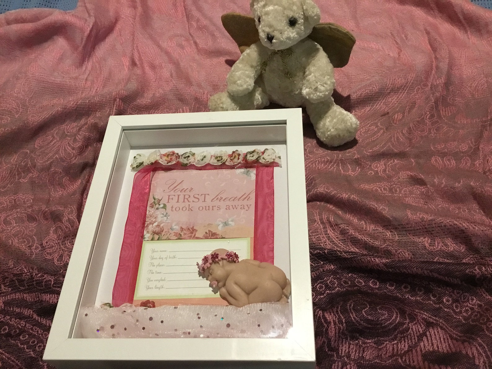 Shadow Box Baby Girl Etsy
