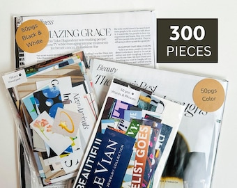 Vision Board Party 300 PIECES Bundled Set | Collage Supplies, Magazine Cutouts | Mixed Pack | Full pages and cut pieces
